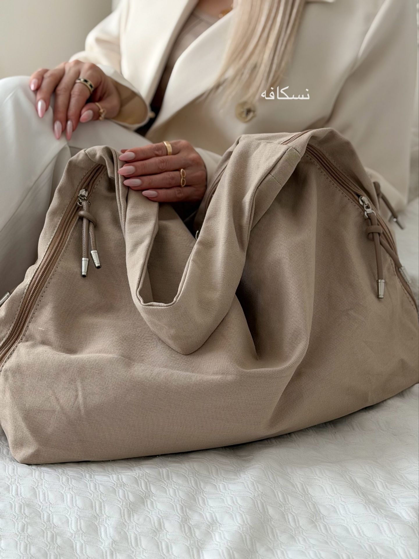 کیف زنانه بزرگ جنس کتانcod230